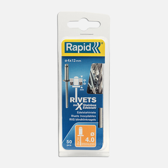 Rapid Perçin 4X12 mm Paslanmaz Matkap Ucu 50 Adet  