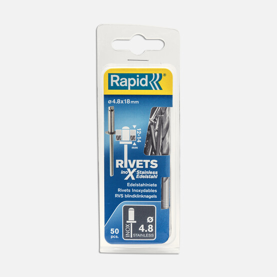 Rapid Perçin 4,8X18 mm Paslanmaz Matkap Ucu 50 Adet  
