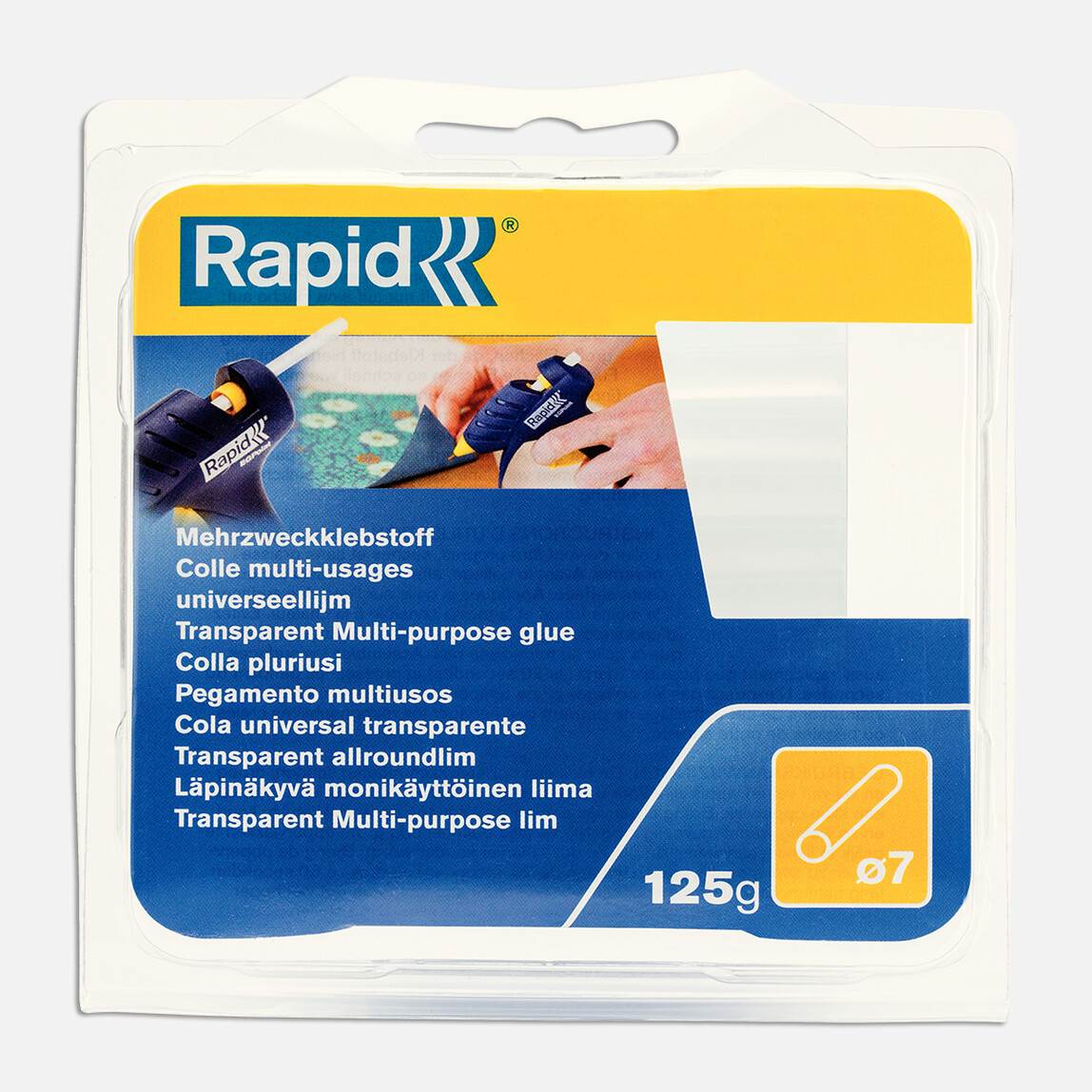    Rapid Silikon Çubuk Şeffaf 125 gr D7mm Universal  