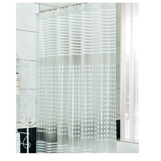 Primanova White Stripe Banyo Perdesi Pvc 180x200 cm 