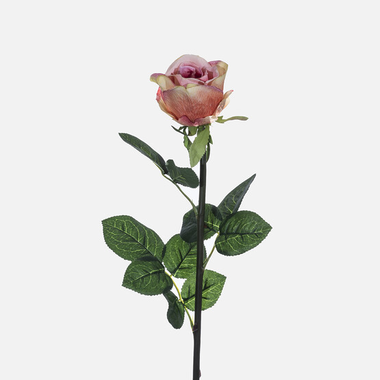 Yapay Tek Dal Gül Pembe Sarı 50cm 