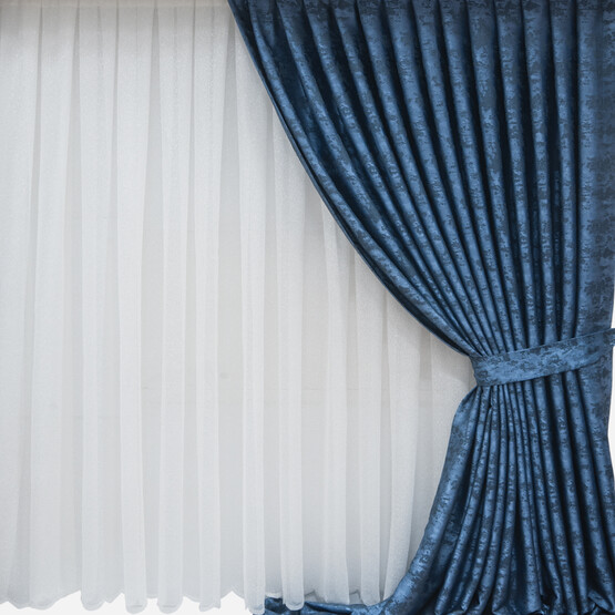 Elegance Yaren Bantlı Keten Tül