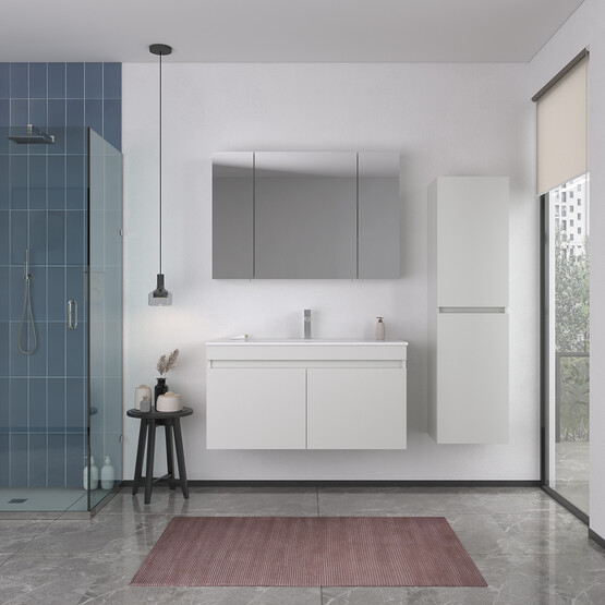 Bonitobagno Capri Aynalı 98 cm Banyo Dolabı Üst Modül Beyaz