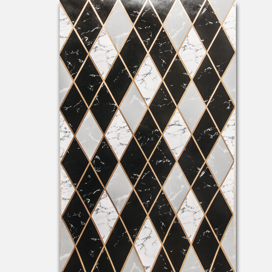 Golden Baklava Desenli Duvar Kağıdı Siyah 52 cm x 10 m