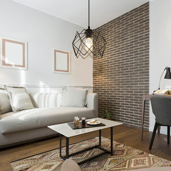 Modelight Koza Metal Üçgen - Prizma Tekli Modern Sarkıt Siyah 