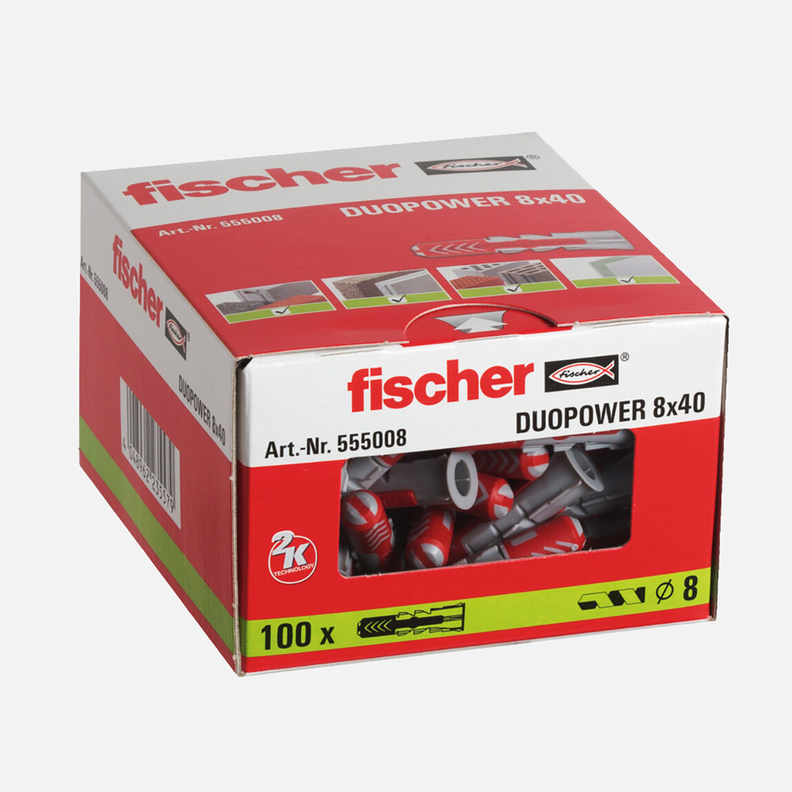    Fischer Duopower 8x40 mm Dübel 100'lü Paket    