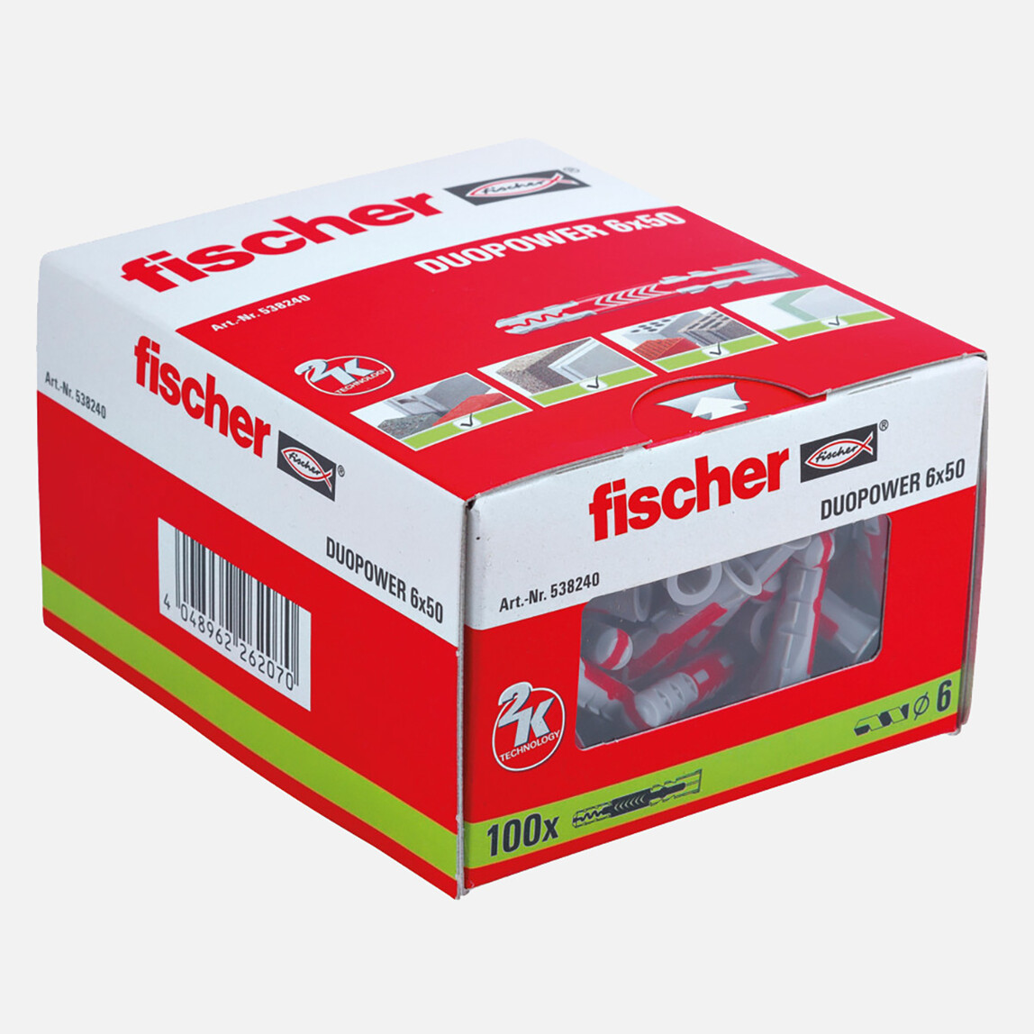    Fischer Duopower 6x50 Dübel 100 adet    