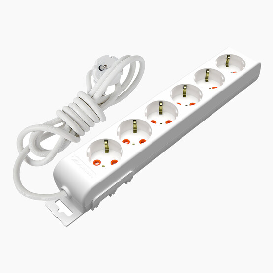 Mutlusan Ri-Tech 6'lı Topraklı Grup Priz Çocuk Korumalı Klemensli 2metre 