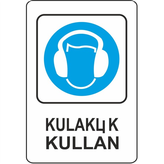Extra Fix Uyarı Levhası Pvc Kulaklık Kullan  