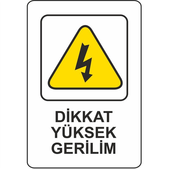 Extra Fix Uyarı Levhası Pvc Yüksek Gerilim  
