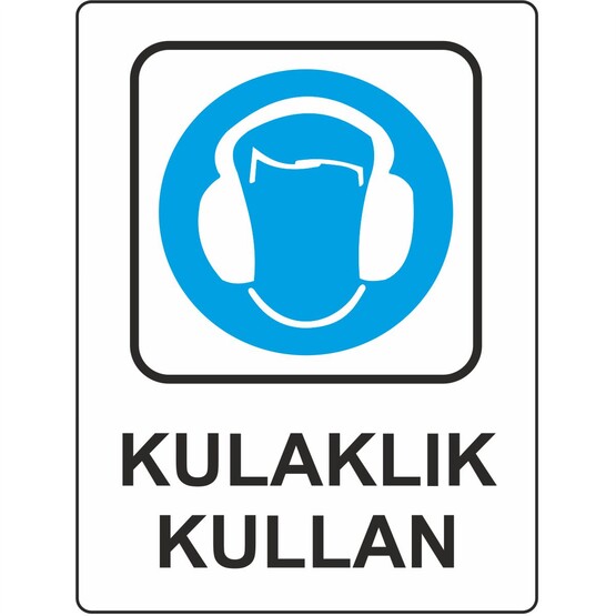 Extra Fix Uyarı Levhası Pvc Kulaklık Kullan  