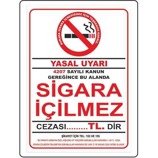 Extra Fix Uyarı Levhası Pvc Sigara İçilmez  