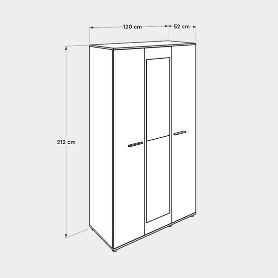 Adore Trendline 3 Kapaklı Aynalı Gardırop Sonoma  