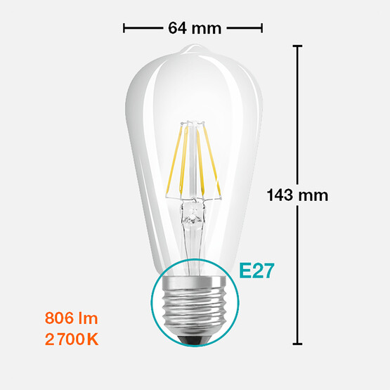 Osram Gold Edision 806 6 W Sarı Klasik E27 Duy Led Ampul  