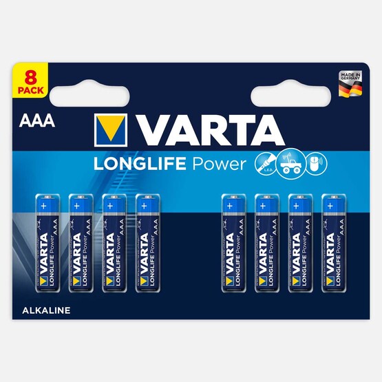 Varta Longlife Power AAA 8 Li Alkaline Pil 