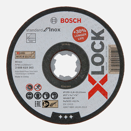 Bosch X-LOCK Standard for Inox 125x1.6 mm Düz Kesici Disk 