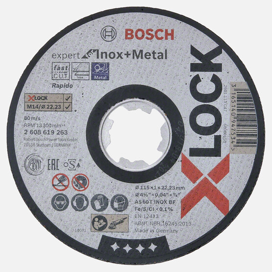 Bosch X-LOCK 115x1 mm Expertfor Inox Rapido Düz Metal Kesici Disk 