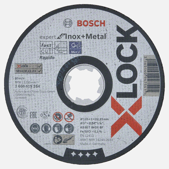 Bosch X-LOCK 125x1,0 Expertfor Inox Rapido Düz Metal Kesici Disk 