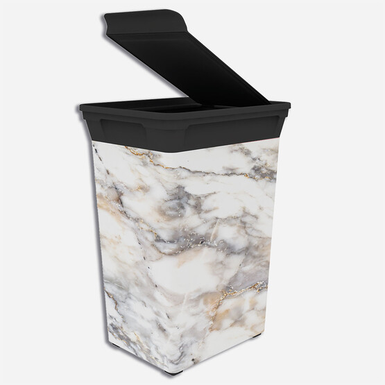 Qutu Q-Trash Çöp Kutusu Marble 40 lt 