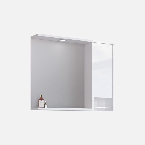Bonitobagno Göksu Aynalı 80 cm Banyo Dolabı Üst Modül Beyaz