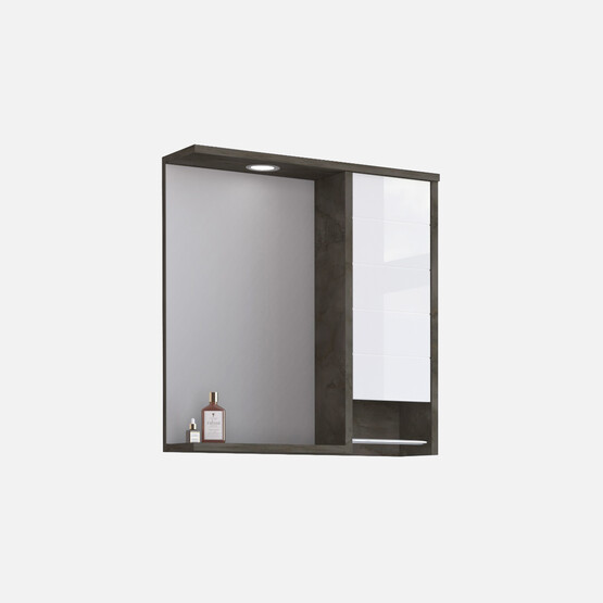 Bonitobagno Göksu Aynalı 66 cm Banyo Dolabı Üst Modül Antrasit