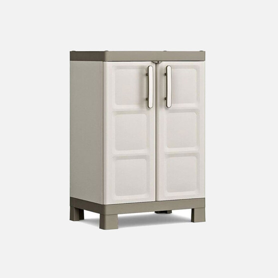Keter Excellence Kısa 2 Raflı Plastik Dolap 65x45x97 cm  Bej