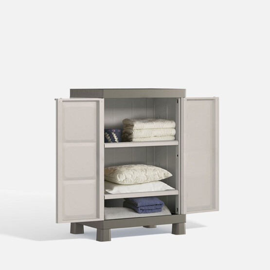 Keter Excellence Kısa 2 Raflı Plastik Dolap 65x45x97 cm  Bej