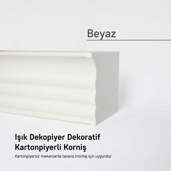 Işık Dekopiyer Işık Panolu Perde Rayı Beyaz