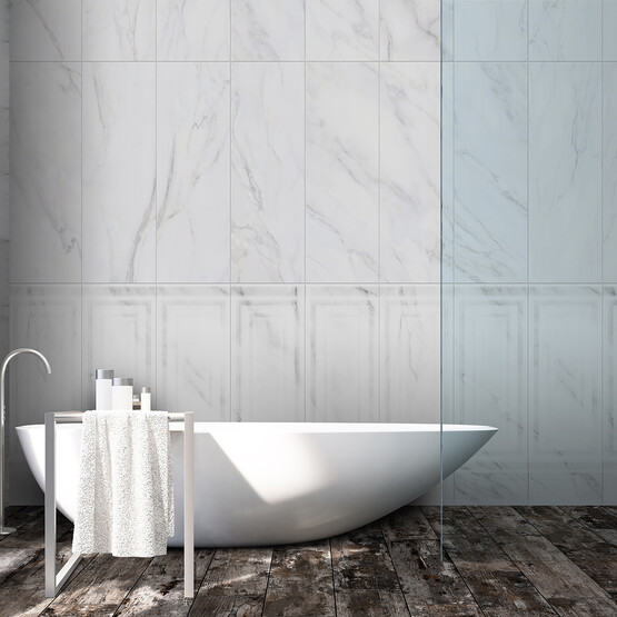Ege Seramik Calacatta Rektifiyeli Karo Beyaz 33 x 99 cm 1 m2