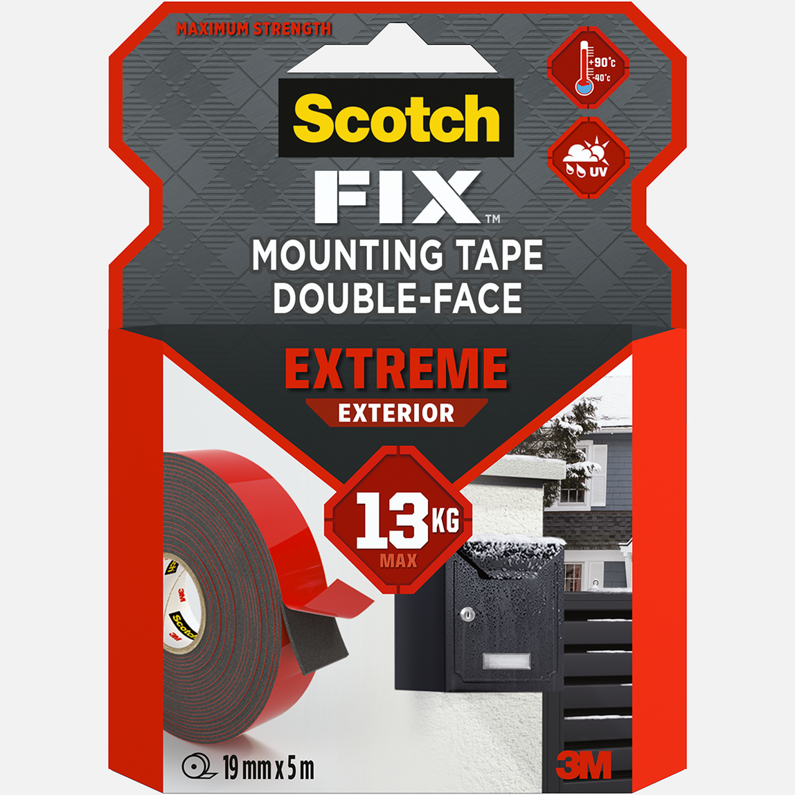    Scotch Extra Güçlü Montaj Bandı Scotch 19mm x 5m  