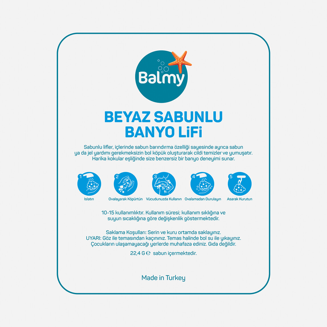    Balmy Beyaz Sabunlu Banyo Lifi 