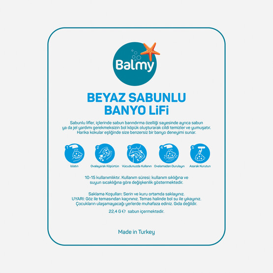 Balmy Beyaz Sabunlu Banyo Lifi