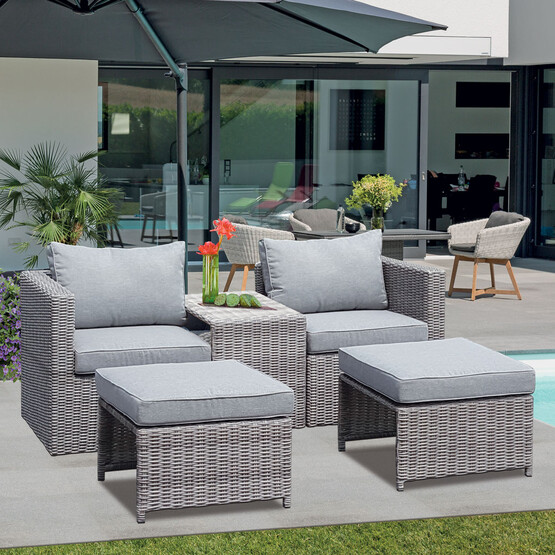 Sunfun Side Rattan Oturma Grubu Gri 