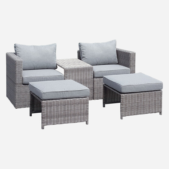 Sunfun Side Rattan Oturma Grubu Gri 