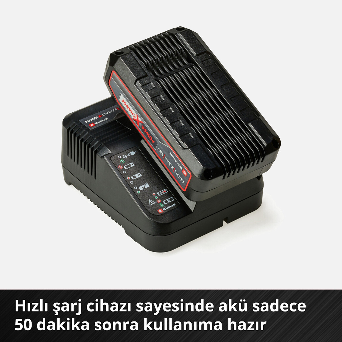    Einhell Power X-Change 18V 2,5 Ah Li-ion Akü 3A Şarj Cihazı 