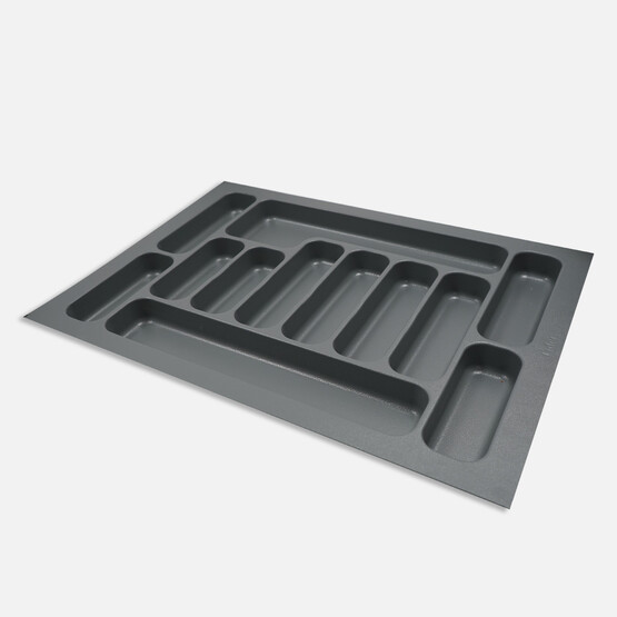 Kitchenox ABS Plastik 67x49 cm 12 Bölmeli Çekmece İçi Kaşıklık Gri
