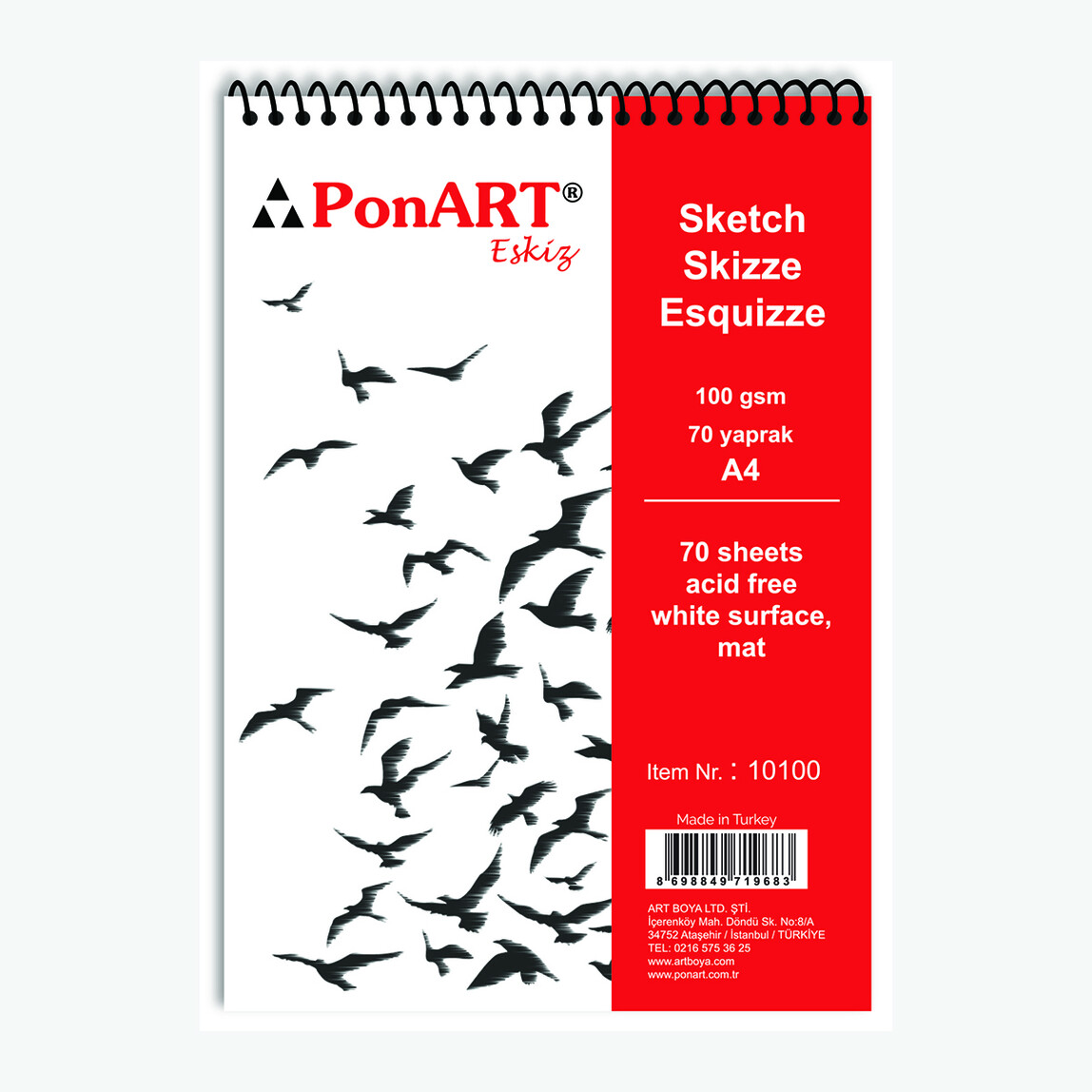    PonArt Eskiz Blok 100 gr 70 Yaprak  