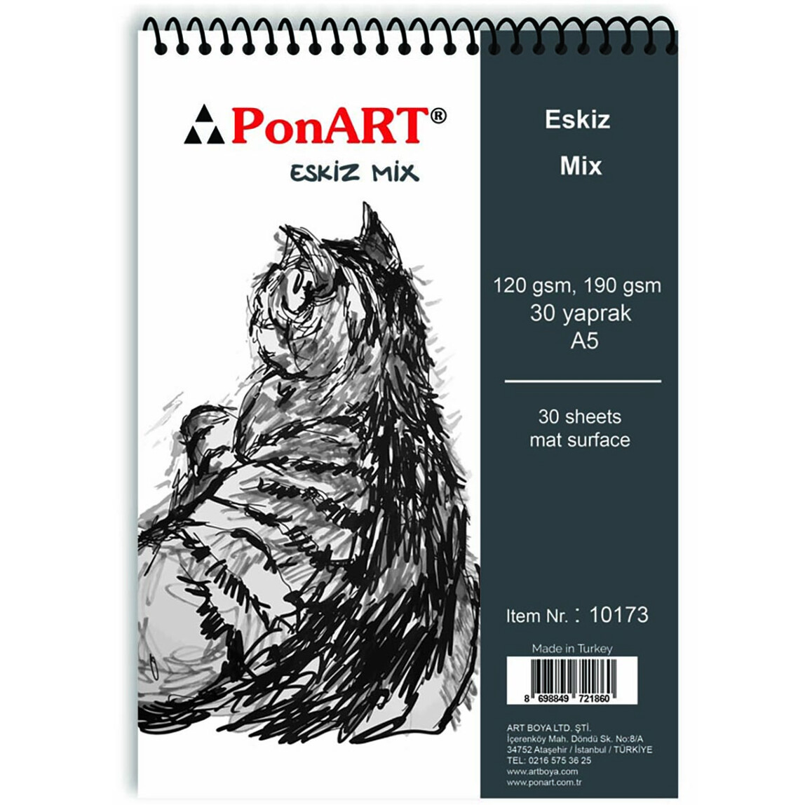    PonArt Eskiz Blok 17 gr 30 Yaprak  