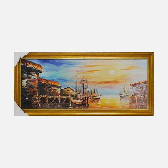 Mina Art Çerçeveli Linen Baskı Tablo 50x110 cm
