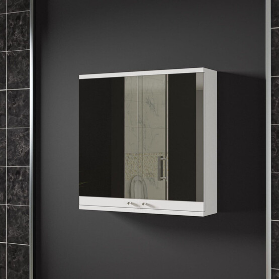 Movemo 100176 Aynalı 60 cm Banyo Dolabı Üst Modül Beyaz