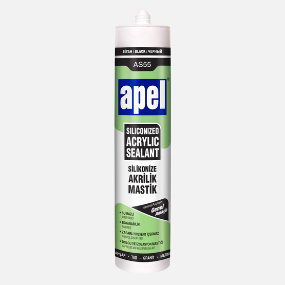Apel 500 g Silikonize Akrilik Mastik Siyah Apel 