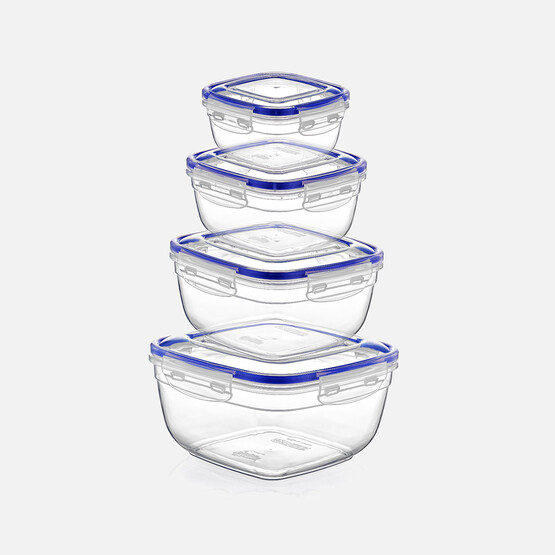 Dünya Plastik 4'lü Kare Gıda Saklama Seti 