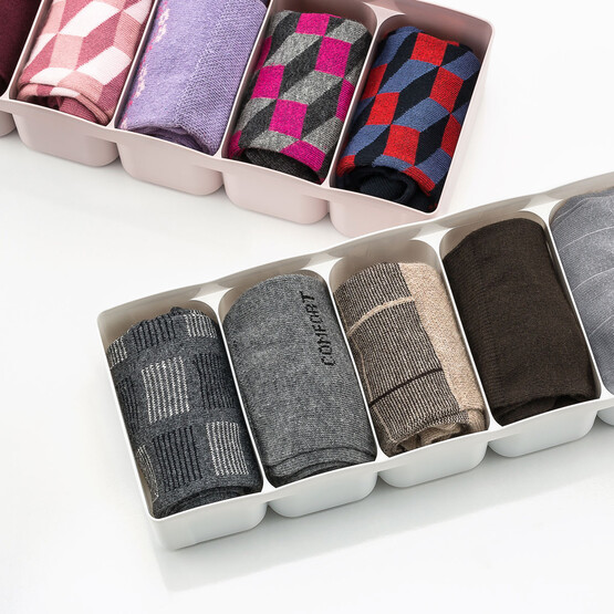 Dünya 5 Bölmeli Plastik Organizer Beyaz
