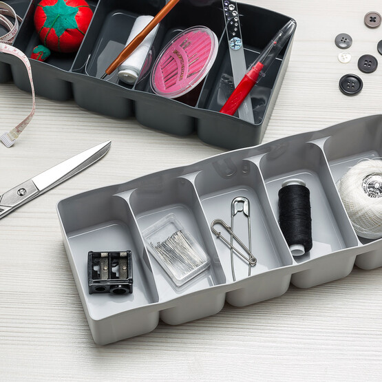 Dünya 5 Bölmeli Plastik Organizer Beyaz
