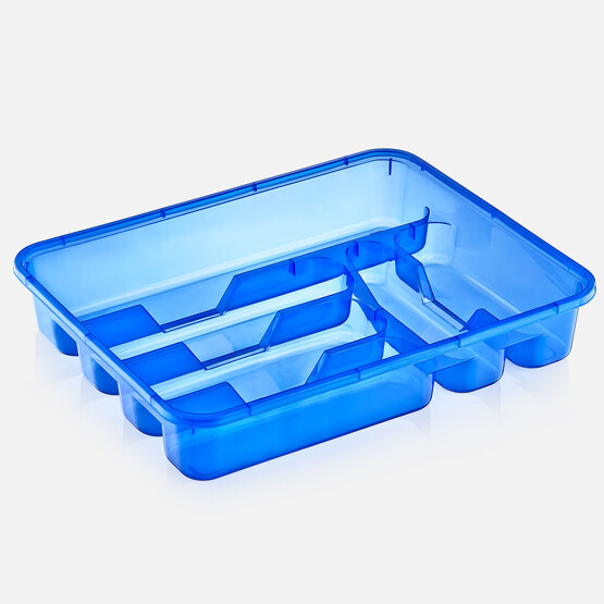 Dünya Plastik Plastik 38.6x31.2x7 cm 6 Bölmeli Çekmece İçi Kaşıklık Mavi