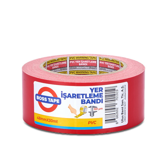 Boss Tape Kırmızı Pvc İşaretleme Bandı 