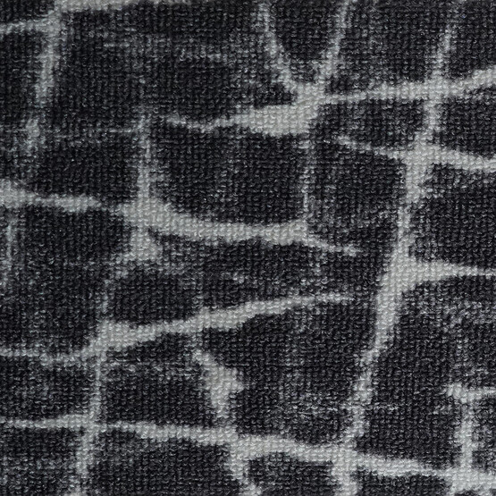 Güven Collection Ege Bukle Baskılı 6 mm 400 cm Duvardan Duvara Halı Beyaz-Siyah