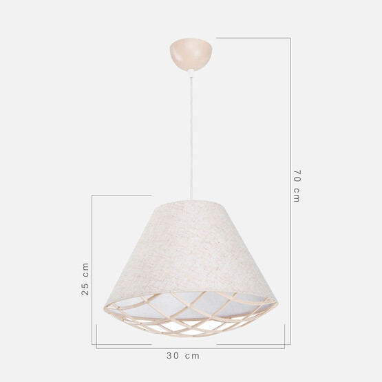 Asz Ayda PVC - Kumaş Kaplama E27 Duy Yuvarlak Tekli Modern Sarkıt  