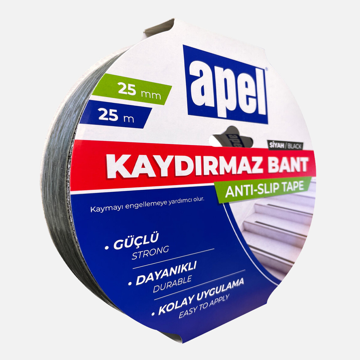    Apel Kaydırmaz Bant Askılı Karton 25mm X 25m Siyah  