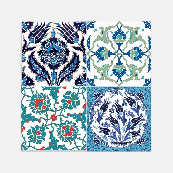 Tink Çini Desenli Çok Renkli 30 x 30 cm Duvar PVC Karo